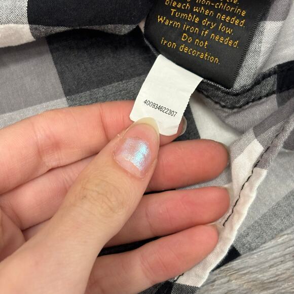 Helix Shirt Skull Wings Grunge Plaid y2k Mallgoth Cyber Biker Button Down Mens M - Picture 9 of 9